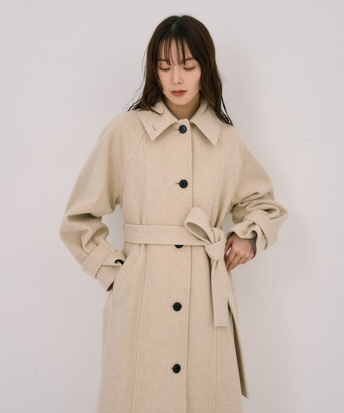 ユナイテッドトウキョウ／Aラインロングコート／アイボリー／未使用タグ付き ZOZOランキング1位獲得！》【オンライン限定】2wayウールロングコート