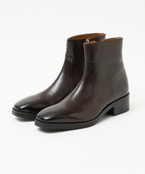 alfredoBANNISTER（アルフレッドバニスター）の「スクエア サイドジップ ブーツ（ブーツ・メンズ・ブラック/ダークブラウン/ブラック系その他・39/40/41/42/43/44/45）」の6枚目の写真