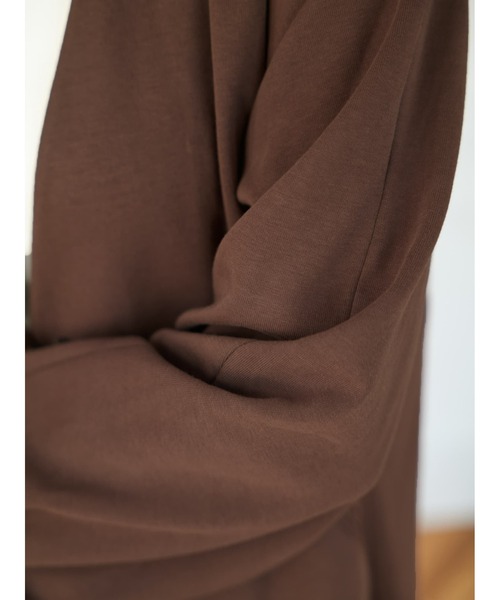Brown&Street（ブラウンアンドストリート）の「Ｖネックカットソージャケット（ノーカラージャケット・レディース・ブラウン/ブラック・FREE）」の10枚目の写真