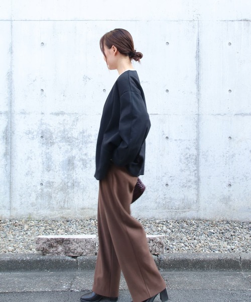 Brown&Street（ブラウンアンドストリート）の「Ｖネックカットソージャケット（ノーカラージャケット・レディース・ブラウン/ブラック・FREE）」の21枚目の写真