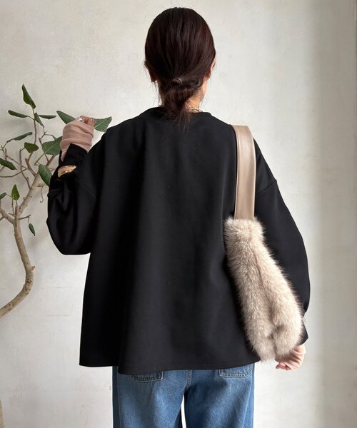 DouDou(ドゥドゥ)の「【WEB限定】ペイント柄トップス(Tシャツ/カットソー・レディース・ホワイト/ブラック/グレー・FREE)」の21枚目の写真