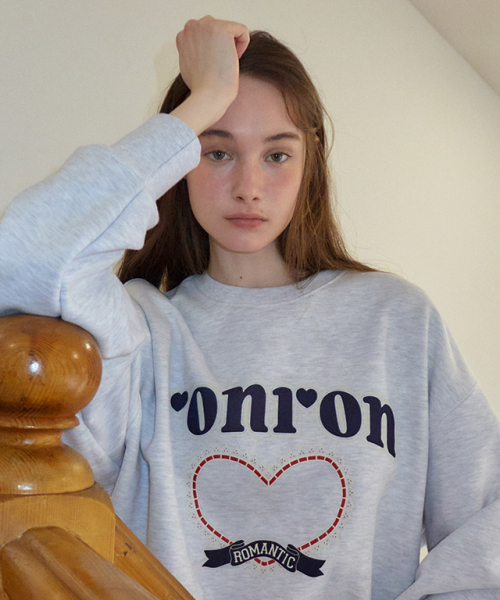 RONRON(ロンロン)の「レースハートグラフィックスウェットシャツ ホワイトメランジ(スウェット・レディース・その他・FREE)」の4枚目の写真