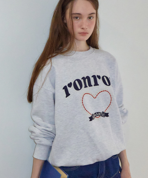 RONRON(ロンロン)の「レースハートグラフィックスウェットシャツ ホワイトメランジ(スウェット・レディース・その他・FREE)」の5枚目の写真