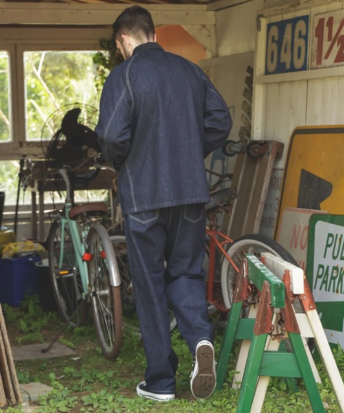 MR.OLIVE(ミスターオリーブ)の「【MR.OLIVE/ミスターオリーブ】RINSE WASH 12oz CRUNCH DEINIM /5-BUTTON COVERALL(カバーオール・メンズ・ブラック/インディゴブルー・S/M)」の5枚目の写真