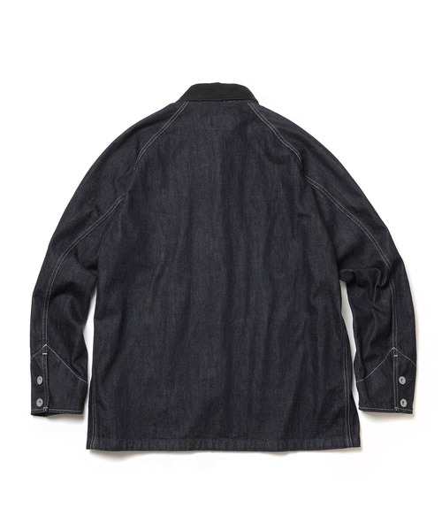 MR.OLIVE(ミスターオリーブ)の「【MR.OLIVE/ミスターオリーブ】RINSE WASH 12oz CRUNCH DEINIM /5-BUTTON COVERALL(カバーオール・メンズ・ブラック/インディゴブルー・S/M)」の10枚目の写真