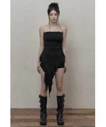 KHAKIPOINT（カーキポイント）の「Ruffled Layered Top (black)（Tシャツ/カットソー）」