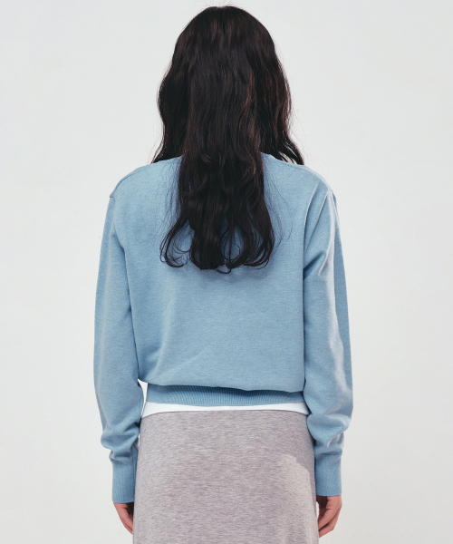 NICK&NICOLE(ニックアンドニコール)の「BUTTERFLY V NECK JACQUARD KNIT_SKY BLUE(ニット/セーター・レディース・その他・FREE)」の3枚目の写真