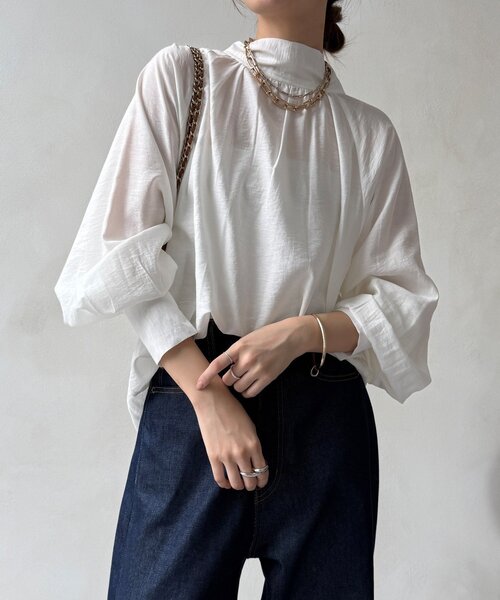 DouDou（ドゥドゥ）の「棒タイ2WAYブラウス（シャツ/ブラウス・レディース・オフホワイト/ブラック/カーキ・FREE）」の11枚目の写真