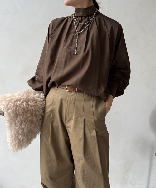 DouDou（ドゥドゥ）の「棒タイ2WAYブラウス（シャツ/ブラウス・レディース・オフホワイト/ブラック/カーキ・FREE）」の19枚目の写真