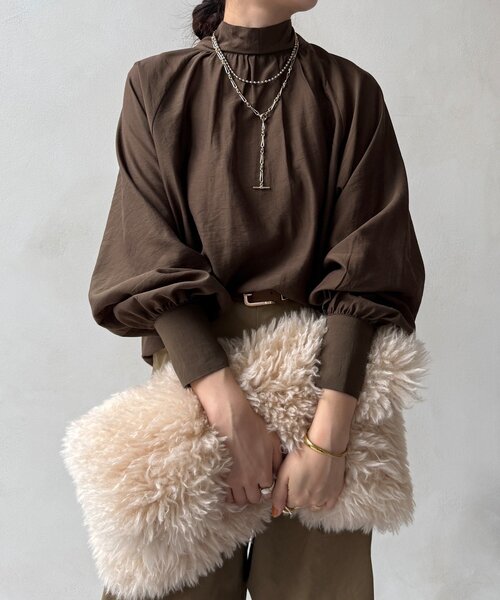 DouDou（ドゥドゥ）の「棒タイ2WAYブラウス（シャツ/ブラウス・レディース・オフホワイト/ブラック/カーキ・FREE）」の20枚目の写真