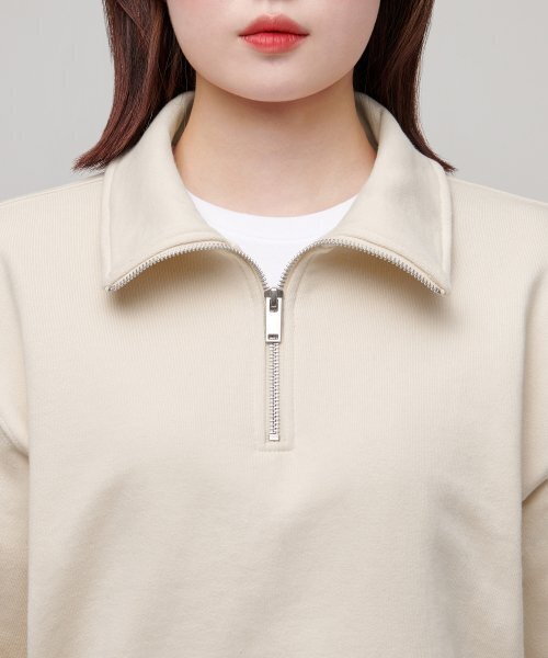 MUSINSA STANDARD WOMAN（ムシンサスタンダードウーマン）の「レディースハーフジップアップスウェットシャツ[エッグレット]（スウェット・レディース・その他・LARGE/X-SMALL/SMALL/MEDIUM）」の4枚目の写真