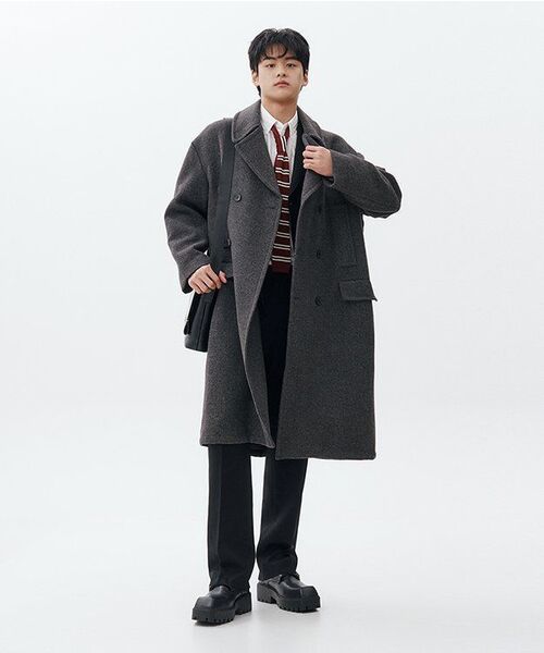 TRIP LE SENS（トリップ ル センス）の「バックポイントダブルウールコート_グレー（チェスターコート・メンズ・その他・MEDIUM/LARGE）」の5枚目の写真