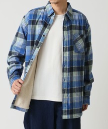 ARCADE | アウター感覚の裏ボア チェックネルシャツ 長袖 / 総裏フリース(シャツ/ブラウス)