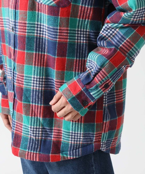 ARCADE（アーケード）の「アウター感覚の裏ボア チェックネルシャツ 長袖 / 総裏フリース（シャツ/ブラウス・メンズ・ベージュ/レッド/ブルー・M/L/LL）」の13枚目の写真