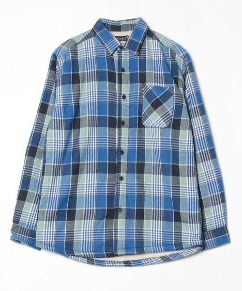 ARCADE（アーケード）の「アウター感覚の裏ボア チェックネルシャツ 長袖 / 総裏フリース（シャツ/ブラウス・メンズ・ベージュ/レッド/ブルー・M/L/LL）」の19枚目の写真