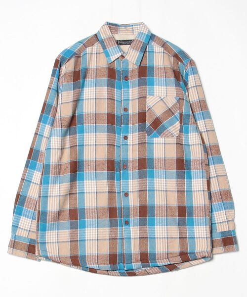 ARCADE（アーケード）の「アウター感覚の裏ボア チェックネルシャツ 長袖 / 総裏フリース（シャツ/ブラウス・メンズ・ベージュ/レッド/ブルー・M/L/LL）」の20枚目の写真