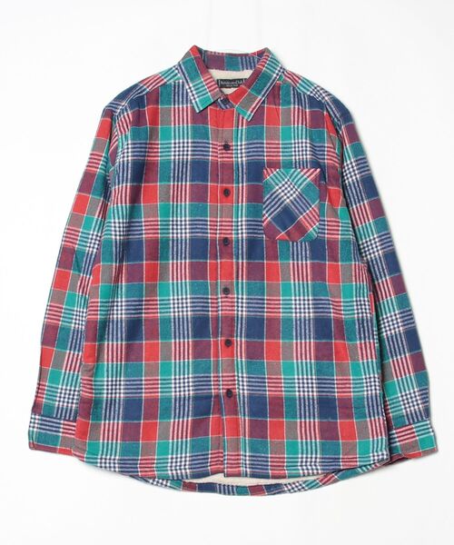 ARCADE（アーケード）の「アウター感覚の裏ボア チェックネルシャツ 長袖 / 総裏フリース（シャツ/ブラウス・メンズ・ベージュ/レッド/ブルー・M/L/LL）」の17枚目の写真