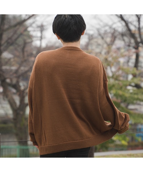 DOUBLE STEAL（ダブルスティール）の「モヘアライクオーバーサイズニット（ニット/セーター・メンズ・ブラウン/グレイッシュベージュ・FREE）」の4枚目の写真
