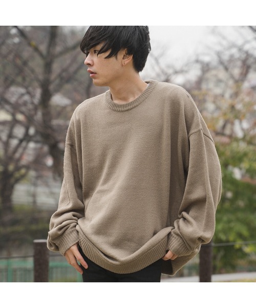 DOUBLE STEAL（ダブルスティール）の「モヘアライクオーバーサイズニット（ニット/セーター・メンズ・ブラウン/グレイッシュベージュ・FREE）」の6枚目の写真