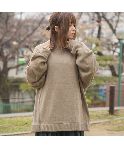 DOUBLE STEAL（ダブルスティール）の「モヘアライクオーバーサイズニット（ニット/セーター・メンズ・ブラウン/グレイッシュベージュ・FREE）」の8枚目の写真