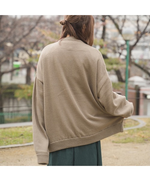 DOUBLE STEAL（ダブルスティール）の「モヘアライクオーバーサイズニット（ニット/セーター・メンズ・ブラウン/グレイッシュベージュ・FREE）」の9枚目の写真