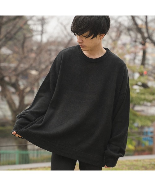 DOUBLE STEAL（ダブルスティール）の「モヘアライクオーバーサイズニット（ニット/セーター・メンズ・ブラウン/グレイッシュベージュ・FREE）」の10枚目の写真