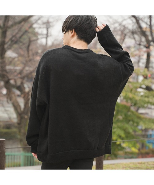 DOUBLE STEAL（ダブルスティール）の「モヘアライクオーバーサイズニット（ニット/セーター・メンズ・ブラウン/グレイッシュベージュ・FREE）」の11枚目の写真