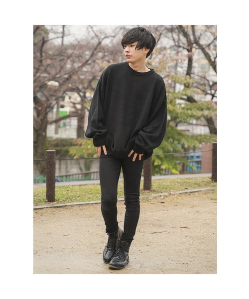 DOUBLE STEAL（ダブルスティール）の「モヘアライクオーバーサイズニット（ニット/セーター・メンズ・ブラウン/グレイッシュベージュ・FREE）」の12枚目の写真