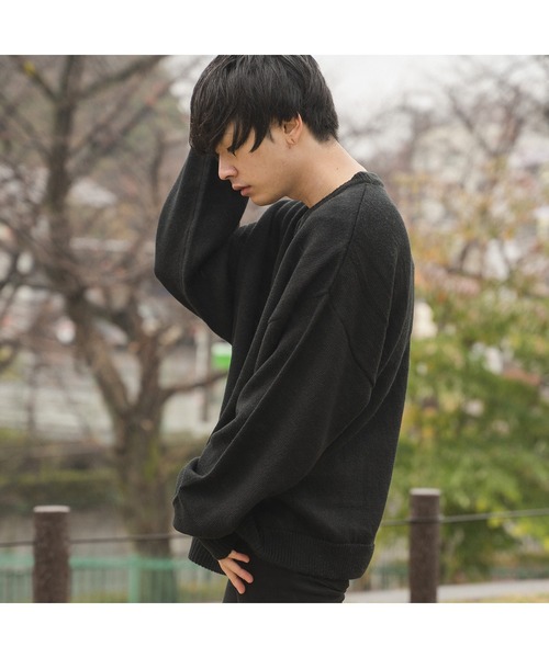 DOUBLE STEAL（ダブルスティール）の「モヘアライクオーバーサイズニット（ニット/セーター・メンズ・ブラウン/グレイッシュベージュ・FREE）」の14枚目の写真