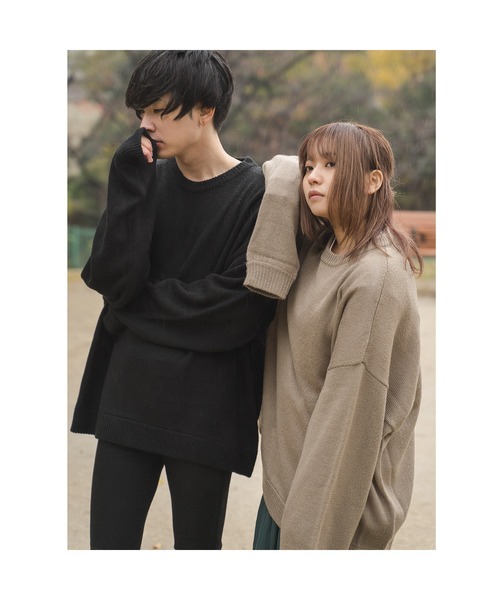 DOUBLE STEAL（ダブルスティール）の「モヘアライクオーバーサイズニット（ニット/セーター・メンズ・ブラウン/グレイッシュベージュ・FREE）」の15枚目の写真