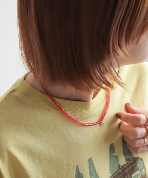 rapiecage(ラピエサージュ)の「メタルトップケシビーズネックレス(ネックレス・レディース・レッド/グリーン/ベージュ・FREE)」の3枚目の写真
