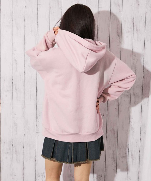 GORGE（ゴージ）の「《スプレー加工×ロゴプリント》レディース 裏起毛 ジップパーカー ストリート フェードカラー 秋冬（パーカー・レディース・ネイビー/ピンク/ブラック・F）」の14枚目の写真
