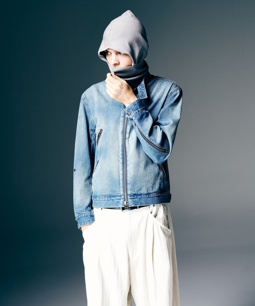 glamb（グラム）の「Knit Hoodie Snood / ニットフーディースヌード（ネックウォーマー/スヌード・メンズ・ブラック/グレー・FREE）」の12枚目の写真