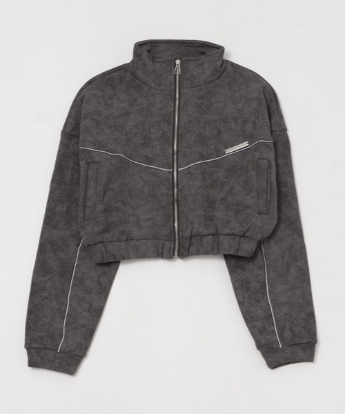 Figments（フィグメンツ）の「パイピングトラックジャケット（ブルゾン・レディース・チャコールグレー/ホワイト・FREE）」の8枚目の写真