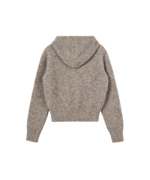 Rest&Recreation(レストアンドレクリエーション)の「HAIRY KNIT HOOD ZIP-UP - BROWN(ニット/セーター・レディース・その他・ONE)」の2枚目の写真