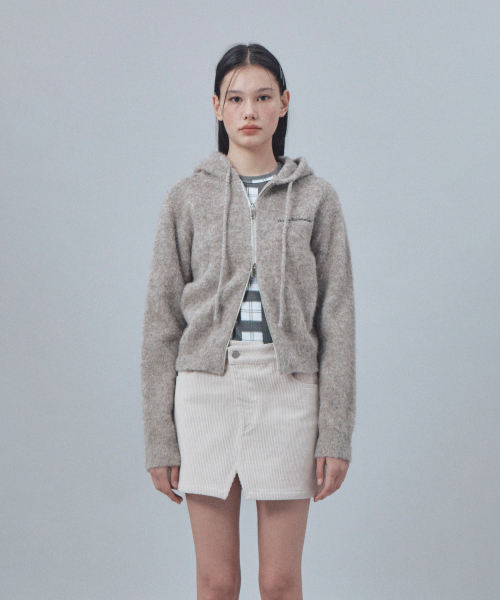 Rest&Recreation(レストアンドレクリエーション)の「HAIRY KNIT HOOD ZIP-UP - BROWN(ニット/セーター・レディース・その他・ONE)」の3枚目の写真