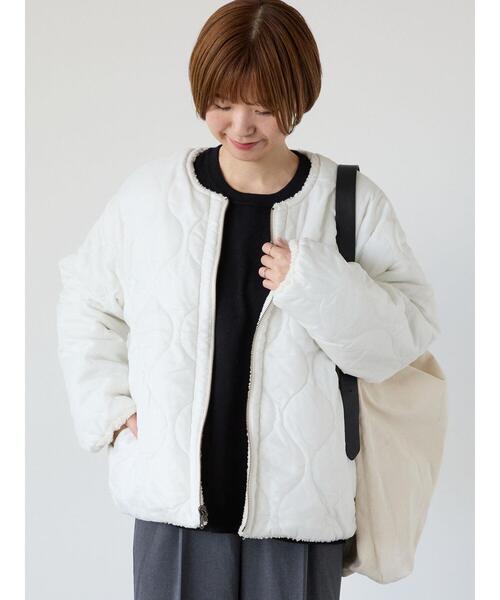 Lugnoncure（ルノンキュール）の「リバーシブルボアブルゾン（ブルゾン・レディース・ベージュ/モカ/チャコールグレー/オフホワイト・M/L）」の8枚目の写真