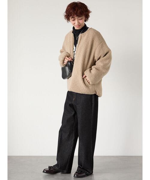 Lugnoncure（ルノンキュール）の「リバーシブルボアブルゾン（ブルゾン・レディース・ベージュ/モカ/チャコールグレー/オフホワイト・M/L）」の21枚目の写真