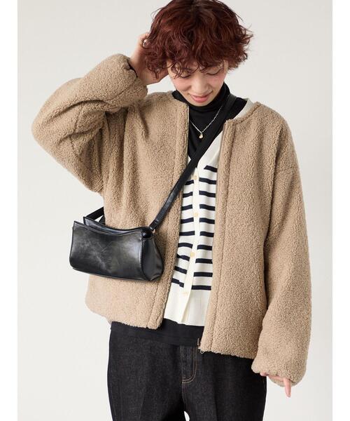 Lugnoncure（ルノンキュール）の「リバーシブルボアブルゾン（ブルゾン・レディース・ベージュ/モカ/チャコールグレー/オフホワイト・M/L）」の22枚目の写真