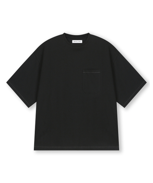BESLOW(ビースロー)の「OVERSIZED SINGLE STITCH T-SHIRTS BLACK(Tシャツ/カットソー・メンズ・その他・SMALL)」の1枚目の写真
