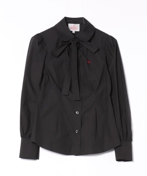 Vivienne Westwood（ヴィヴィアンウエストウッド）の「ｵｰｶﾞﾆｯｸｵｰﾌﾞｼﾞｬｶｰﾄﾞｷﾞｬｻﾞｰﾎﾞｳﾀｲｼｬﾂ（シャツ/ブラウス・レディース・キナリ/ブラック系その他・36/38/40）」の2枚目の写真