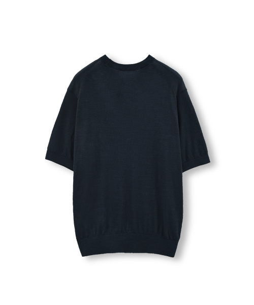 BROWNYARD（ブラウンヤード）の「スーピマコットンハーフニット、ダークネイビー（ニット/セーター・メンズ・その他・4/5/3）」の2枚目の写真