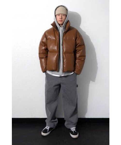 QT8 GARMENTS(キューティーエイトガーメント)の「TL合成皮革ダックダウンショートパディング(ブラウン)(ダウンジャケット/コート・レディース・その他・MEDIUM)」の5枚目の写真