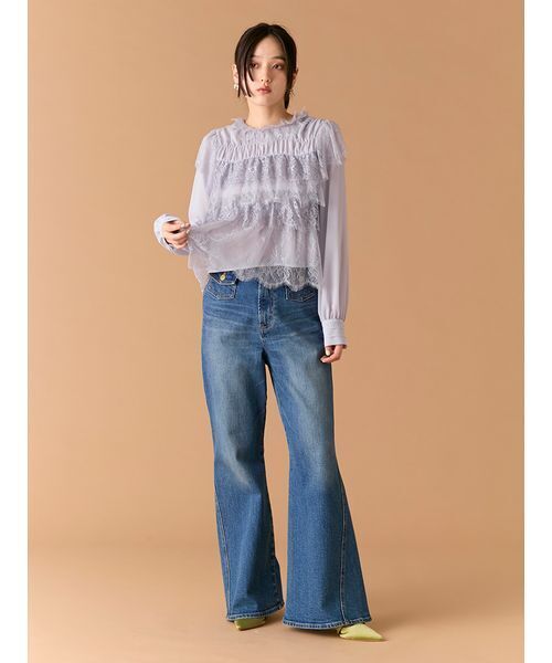 LILY BROWN(リリーブラウン)の「【WEB限定00サイズ】ストレッチフレアデニムパンツ(デニムパンツ・レディース・ブルー/イエロー/その他・0/1)」の9枚目の写真