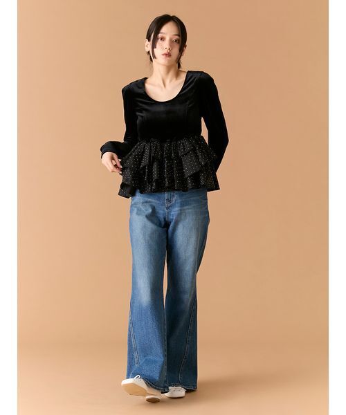 LILY BROWN(リリーブラウン)の「【WEB限定00サイズ】ストレッチフレアデニムパンツ(デニムパンツ・レディース・ブルー/イエロー/その他・0/1)」の12枚目の写真