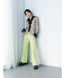 デニムパンツ（イエロー/黄色系・フレア・ブーツカット）ファッション