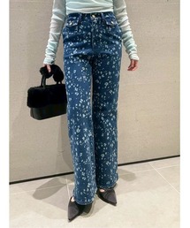 【WEB限定00サイズ】ストレッチフレアデニムパンツ