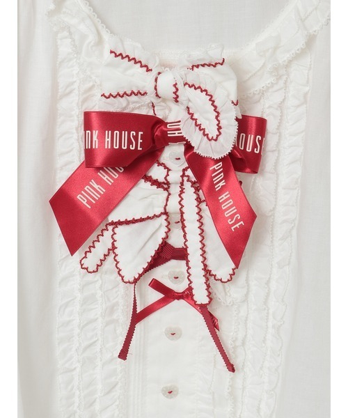 PINK HOUSE（ピンクハウス）の「スモック刺繍ブラウス（シャツ/ブラウス・レディース・ホワイト×イエロー/ホワイト×パープル/ホワイト×レッド/ホワイト×ブラック/ホワイト×ピンク・フリー）」の15枚目の写真