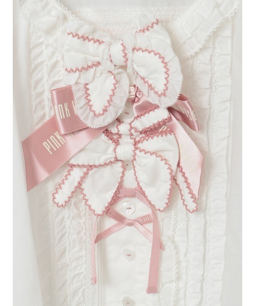 PINK HOUSE（ピンクハウス）の「スモック刺繍ブラウス（シャツ/ブラウス・レディース・ホワイト×イエロー/ホワイト×パープル/ホワイト×レッド/ホワイト×ブラック/ホワイト×ピンク・フリー）」の19枚目の写真