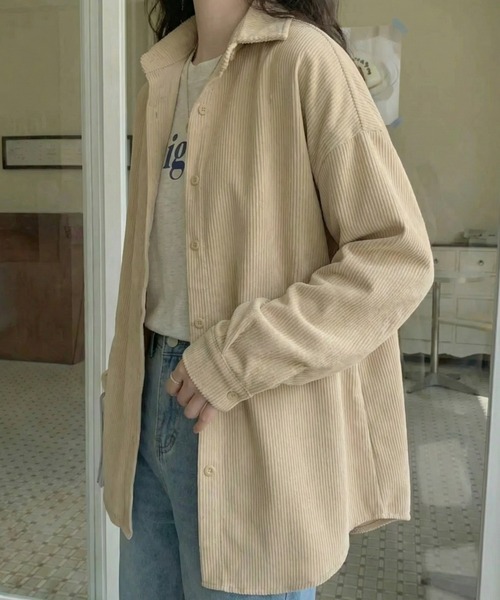 cammie(キャミー)の「コーデュロイシャツ(シャツ/ブラウス・レディース・アイボリー・M/L)」の3枚目の写真